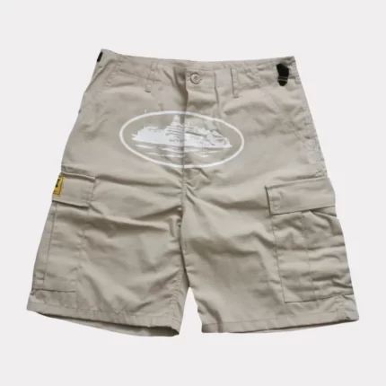 Corteiz Guerillaz 21 Cargo Shorts Beige