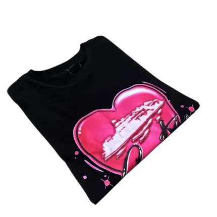 Corteiz Alcatraz Heart T shirt Black