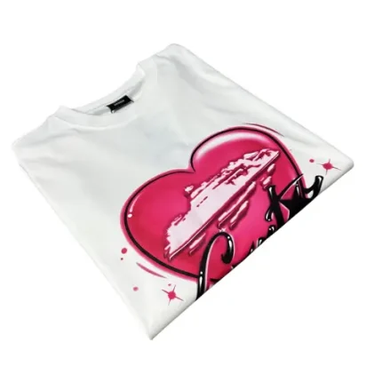 Corteiz Pink Heart T shirt