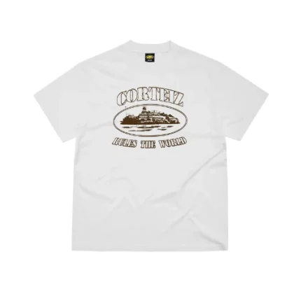 Corteiz Rules the World T Shirt White/Brown