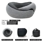 Memory Foam Travel Neck Pillow with Carry Bag