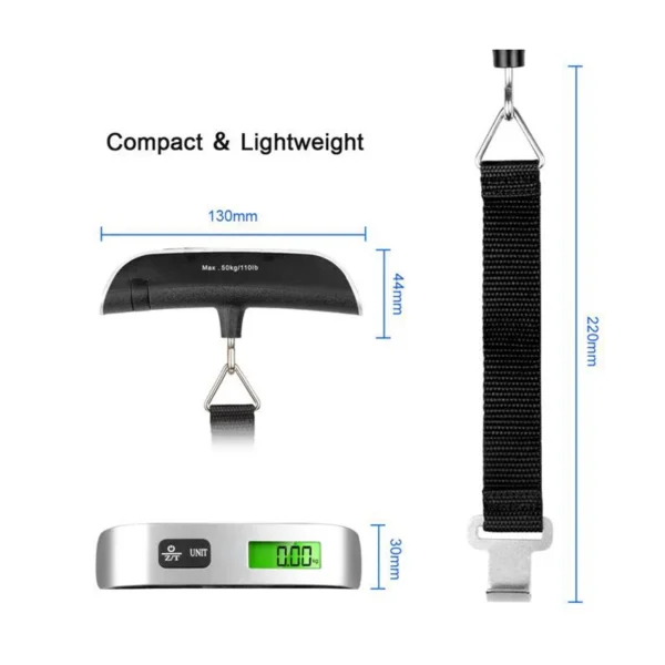 Digital Luggage Scale – Portable Suitcase Weigher up to 50 kg