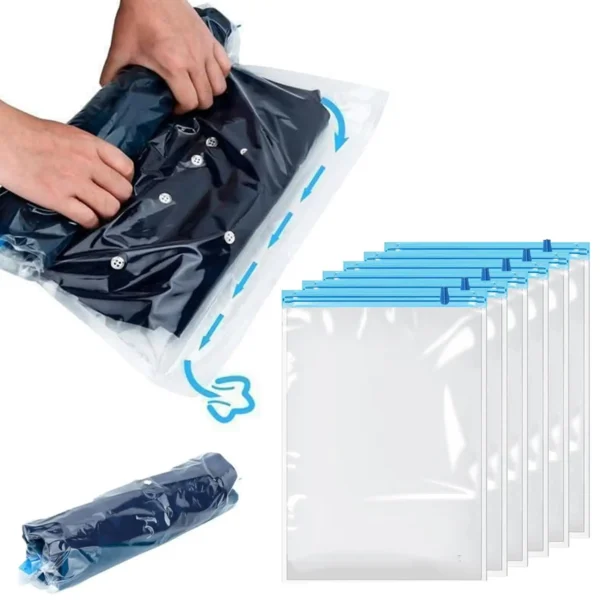 Roll-Up Travel Compression Bags – Space Saver Set