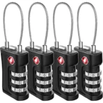 3-Digit Combination Luggage Lock – Pack of 4