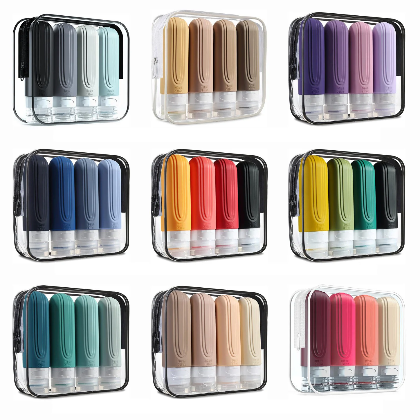 Silicone travel bottles set